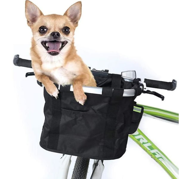 Cykelkorg, Pet Cat Hund Carrier Front Avtagbar cykelstyreskorg