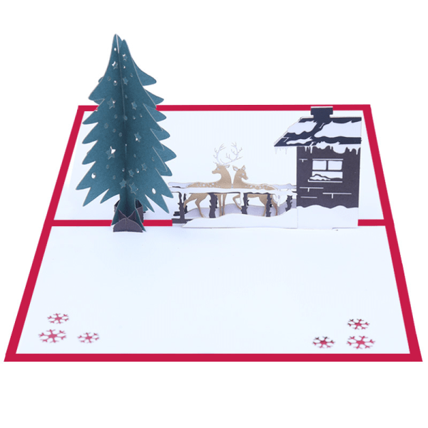 5-delat julhälsningskort Christmas Ranch dimensionellt gratulationskort Julklappsvälsignelsekort