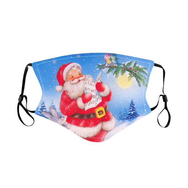 Julemaske Print Voksen Bomuldsmaske Vaskbar Tegneserie Klud Ma