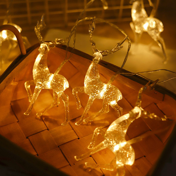 Jouluiset led-hirvikoristevalot, joulukoristevalot, koristeelliset valot (2m 10 valoa)