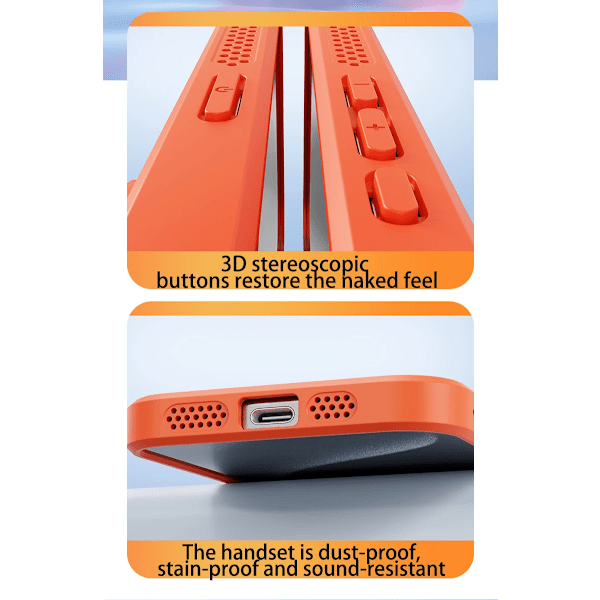 Kylande kylfläns för Magsafe magnetiskt telefonfodral för i-Phone 16 Andningsbart Mesh Hårt fodral （orange）