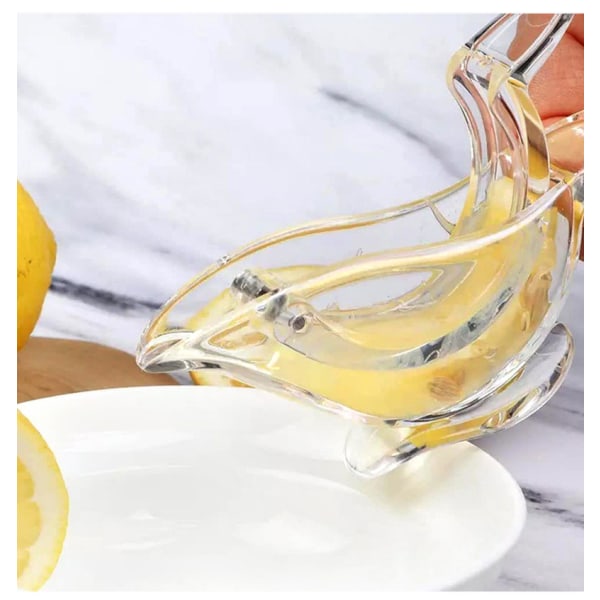 Bird Lemon Wedge Squeezer，Klar färg Fågelformad Akryl Hand Citron Saftcentrifug