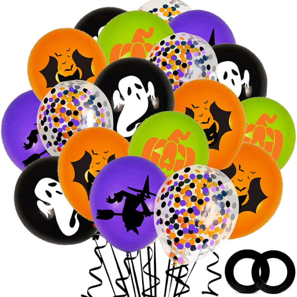 62 stk. Halloween Fest Balloner Dekorationer, 12 Tommer Sort Orange