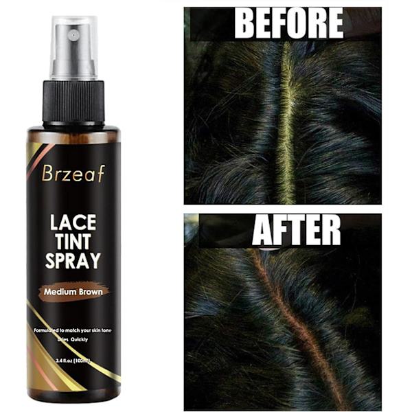 Parykfarvet blondespray - blonde farve Kant holder fugtighed til mænd og kvinder Toupeer 110 ml Mörkbrun