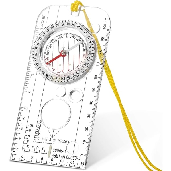 Navigationskompass Scoutkompass Orienteringskompass Lättvikts vandringskompass med justerbar deklination för expeditionsläsning Kartorientering