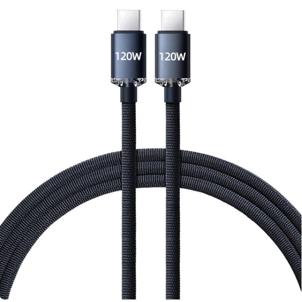 120W 6A typ C till typ C-kabel för Iphone 15 Xiaomi Samsung mobiltelefon snabbladdning USB C-kabel typ C snabbladdare linjer 1 m