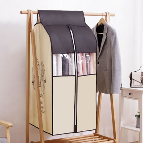 Hängande Klädväska Plaggväska Organizer Förvaring Dammtät Cover(beige60*48*120cm)