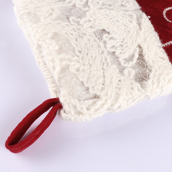 Jul snöflinga strumpa dekorationer Hängen Present strumpa hängen Snowflake Christmas Stocking