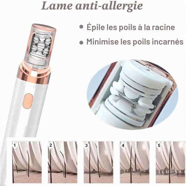 Ansigts-epilator til kvinder, 2-i-1 bærbar elektrisk epilator til kvinder med LED-lys, smertefri og yderst effektiv hårfjerning