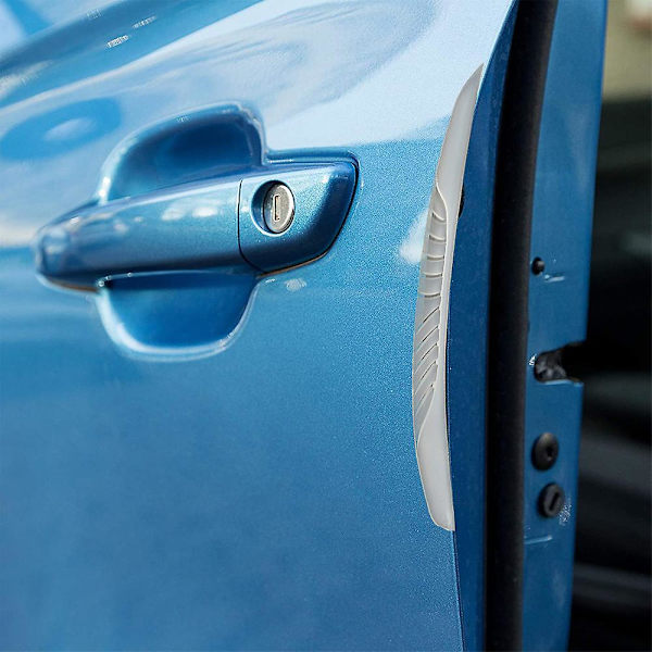 1 set med 6-pack svart anti-kollisionslapp Stötfångarskyddsremsa anti-scratch Stötfångarskydd Trim Universal för bilar Suv pickup (vit)