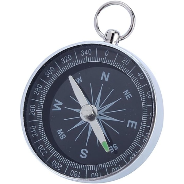 Kompass med hög precision och fickstorlek i aluminium för utomhuscamping, vandringsportnavigering (1 st)