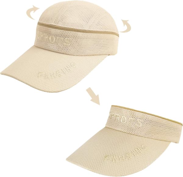 Avtagbar cap, solhatt i mesh som andas, tom hatt för män, beige