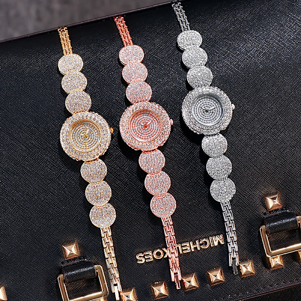 Mantianxing Quartz Watch Steel Band Watch Rhinestone Alloy Watch (silver)