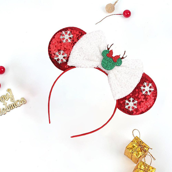 Hårbøjle Pandebånd til Piger, Glitter Hårbånd Hårtilbehør til Julepynt Fest (Stil 1)