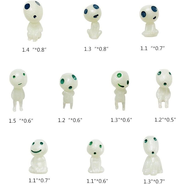 10st Random Light Up Princess Mononoke Tree Elf Dolls, Glow in the Dark Figurines, Resin Gnome Garden Statue, Micro Landscape, Doll Accessories, Spir
