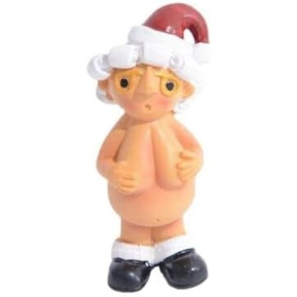 2-delade SET 5CM Juldekorationer Stygg tomte prydnad Julgran hängande prydnader Naken tomte Rolig julfest dekoration Hemlig tomtepresent