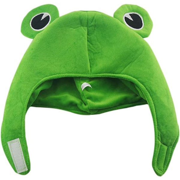 Söpö Vihreä Pehmoinen Sammakkohattu Pääpanta Hattu Pukeutumis Cosplay-asu