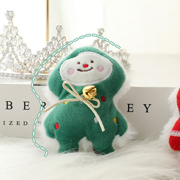 Fem höst och vinter julbrosch gratis snögubbe handskar plysch julstrumpor Japanska tecknade DIY djurhänge tillbehör 13*8,5 cm