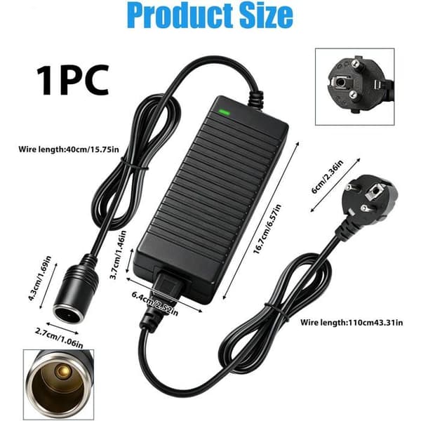 220V strømnett til 12V 10A 120W sigarettenneradapter, AC til DC transformatorkonverter, strømadapter for