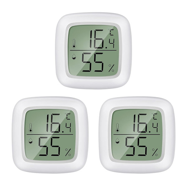 Hemtermometer 3 delar Mini LCD-portabel inomhushygrometertermometer -20℃~60℃, 10%~99% RH Lämplig för barnrum, äldrerum etc.