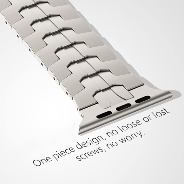 Kompatibel Apple Watch Ultra Metal Armband Herrarmband i rostfritt stål iWatch 8 Ultra 38/40/41 mm, 42/44/45/49 mm, Titanium silvery