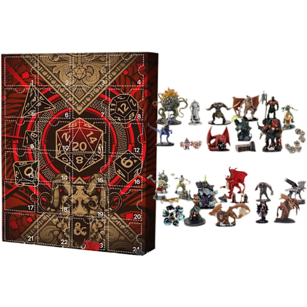 D.N.D Advent Calendar 2024, Dungeons Dragons Advent Calendar, D.N.D Miniatures, D.N.D Figures 24 Days Christmas Countdown Calendar för barn och vuxna