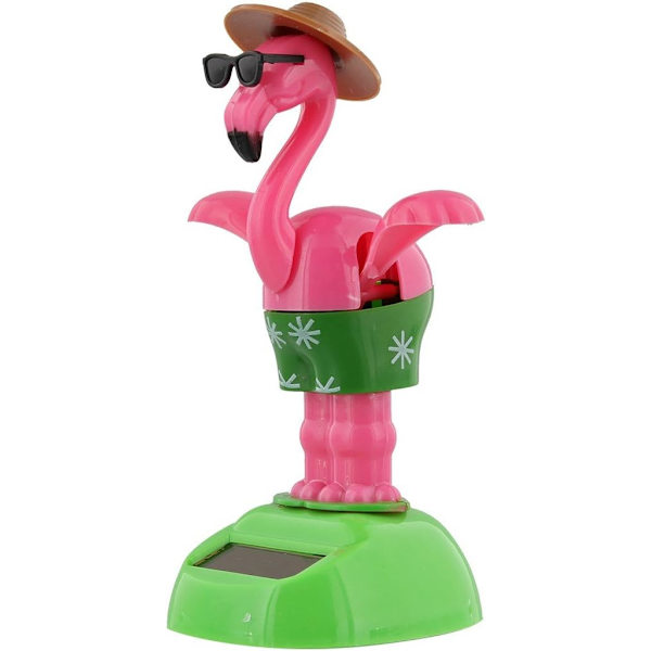 Flamingo med Solbriller Solfigur Plastik Pink/Grøn/Brun 7 x 6 x 11,5 cm