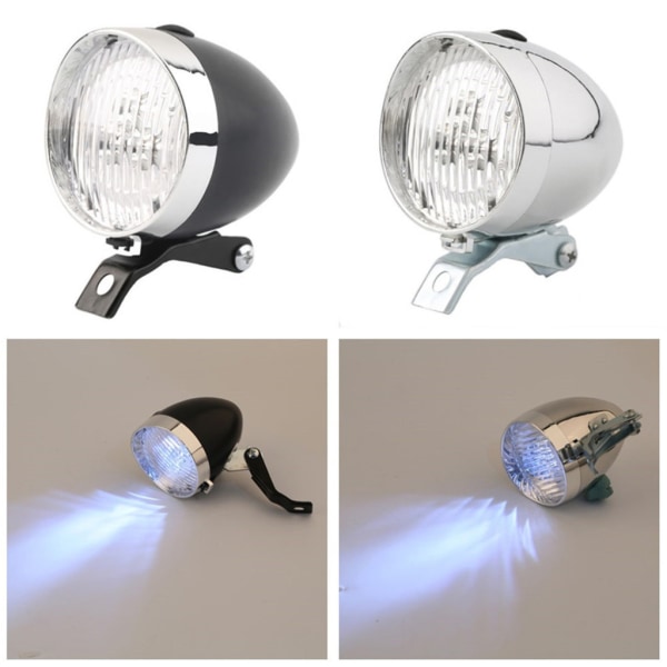 Sykkel retro frontlykter sikkerhetsvarsellys dødgangslykter 28 tommers sykkel retro frontlykter 3LED