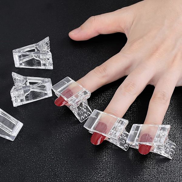 15 st Nagelklämma: Nagelspetsklämma för snabbbyggnad Polygelspikformer Nagelklämmor Kit för polygel Finger Nail Extension UV LED Builder Clamps Manikyr