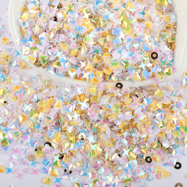 180g Blandade paljetter Nail Magic Paljetter 20g DIY Beauty Shell Moon Star (9 färger)