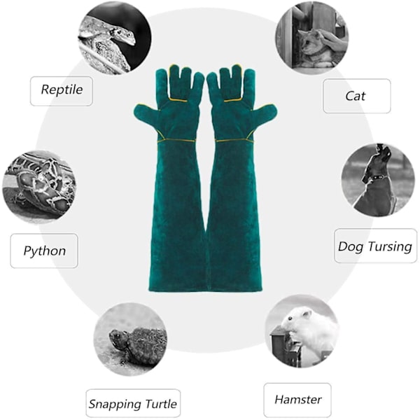 Djurhanteringshandskar Bitsäkra, 62 cm hållbara bettsäkra handskar för bad, skötsel, svetsning, hantering av hund/katt/fågel/orm/papegoja/ödla/reptil