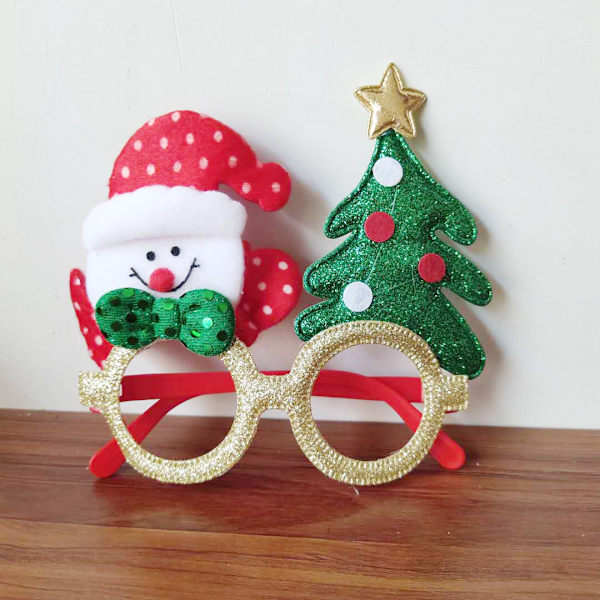 Otte julefrokost julepynt kreative briller sjov spejlramme børns julegave 14*5cm