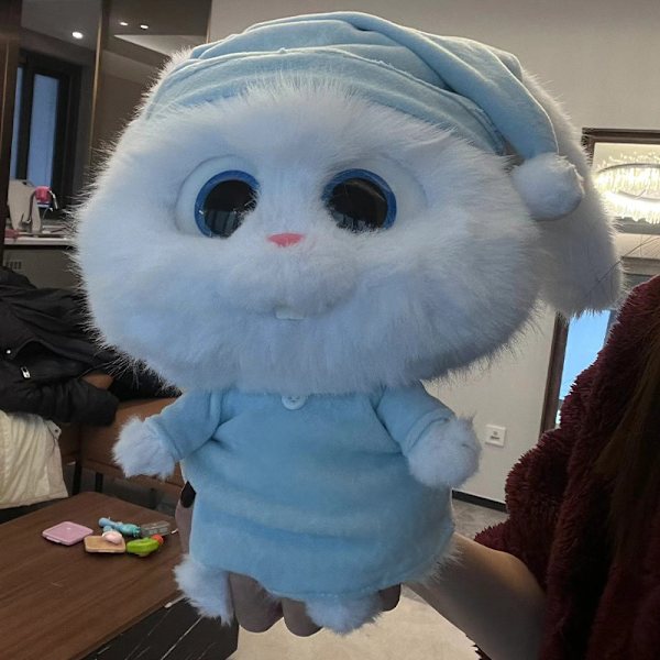 Påsken Love Pets Konfidentiell docka ，Vit kanin ，Plyschleksak snöboll kanin boss Morot + Kanin i pyjamas