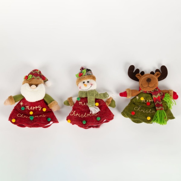 Tre tredimensionella gratulationskort Julfest 3D handgjorda dekoration papperssnideri kreativ gåva välsignelsekort