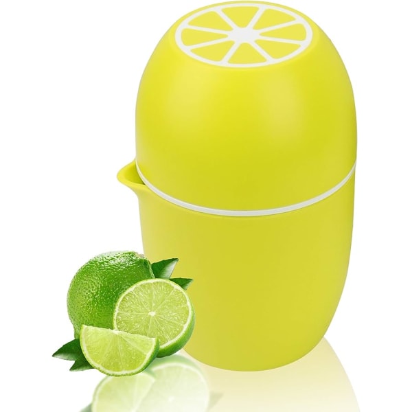 Manuell citrusjuicer med unik citronformad design Två användningssätt för olika frukter (gul)