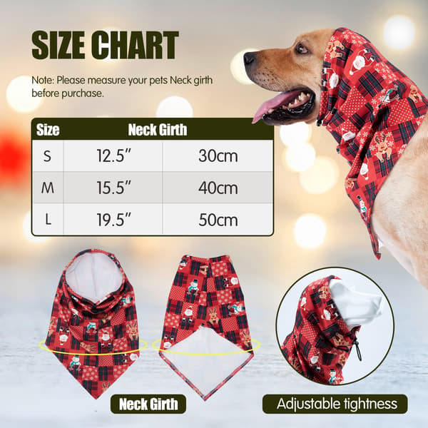 2-pack Hundhalsdukar Lugnande Huvor Dregelhaklappar Jul