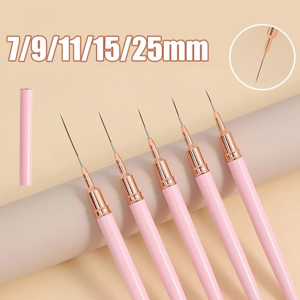 7/9/11/15/25mm Kynsi Eyeliner -sivellinsetti Kynsitaidekynä Viivamaalaussivellin Keinotekoinen kukka -kynä