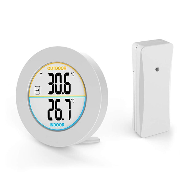 Innendørs og utendørs termometer, digitalt trådløst termometer med probesensorer, HD LCD-skjerm temperaturdetektor, minne for min/maks