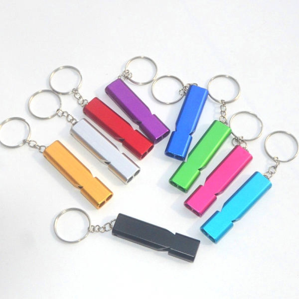 Aluminiumlegering Dubbelfrekvens Survival Whistle Dubbelrör Utomhus Survival Survival Whistle Utrustning EDC Tools Outdoor Whistle (5st, slumpmässig färg)