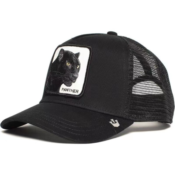 Djur Män Kvinnor Hip Hop Pappa Mesh Hat Baseball Hat Trucker Cap för Outdoor Sports Hat, 1st-Panther/Svart