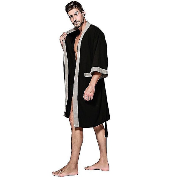 Miesten yöpaita Hotelli Puuvilla Kylpytakki Hiki Sauna Pyyhe Miesten Yöasut Miesten Aamutakit Kylpytakki (S-koko)