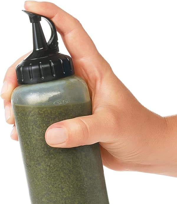 3 stk. klemme flaske til dekoration - Sauce flaske - Medium størrelse - Transparent - sort (340ml)