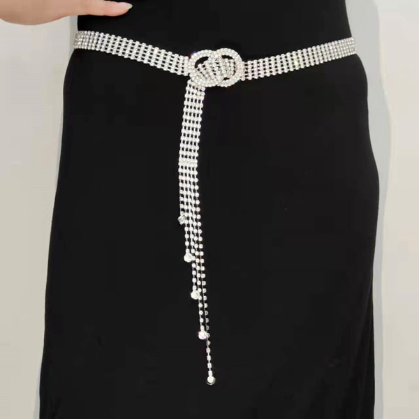 Krystall midjekjede for kvinner Rhinestone Chian Belter O-Ring Kjede Gave