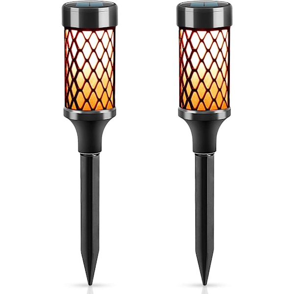 2-pack soldrivna utomhus trädgårdslampor varmvita, LED soldrivna lampor Vattentät IP65 utomhusdekoration för stigar/gård/uteplats/däck/bröllop/P