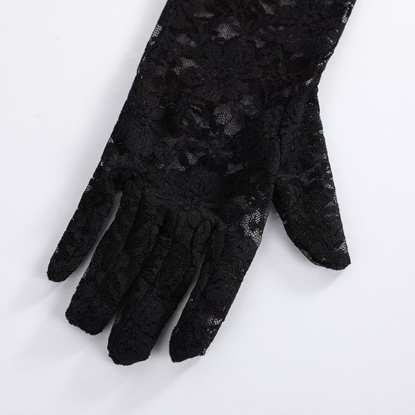 Långa spetshandskar, blommor brudhandskar för bröllop, blommiga spetshandskar för kvinnor, 1920-talsdräkt