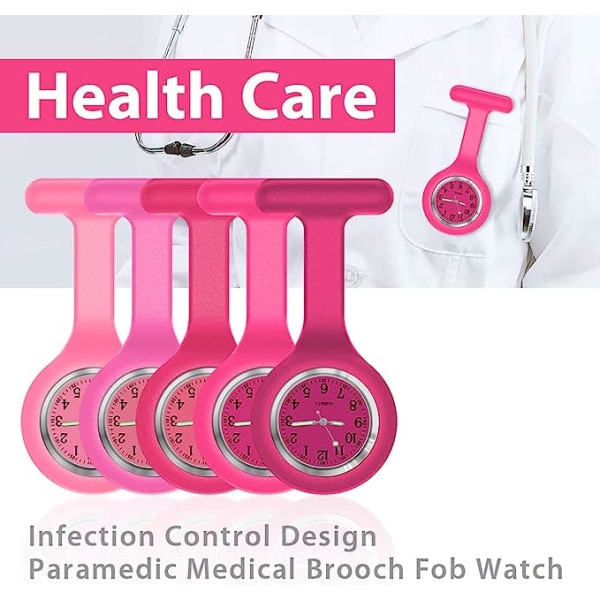 6 st Watch, Watch på, Watch, Klockor, Watch med second hand, Watch Sjuksköterskepresenter (slumpmässig färg)