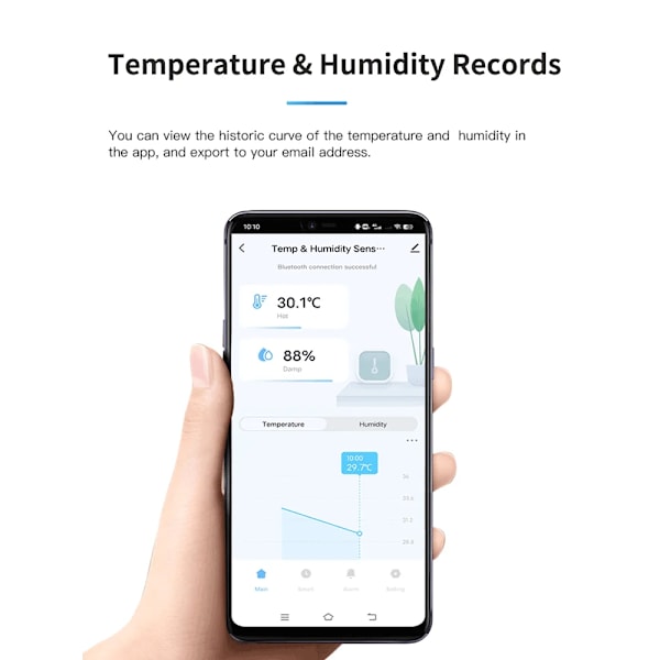 Tuya temperatur- og luftfugtighedssensor, minitermometer med LCD-skærm og hygrometer, kompatibel med Bluetooth APP