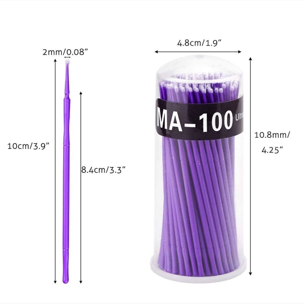 Förpackning med 400 bomullspinnar, Microbrush Micro Brush Rengöringspinnar för miniborste