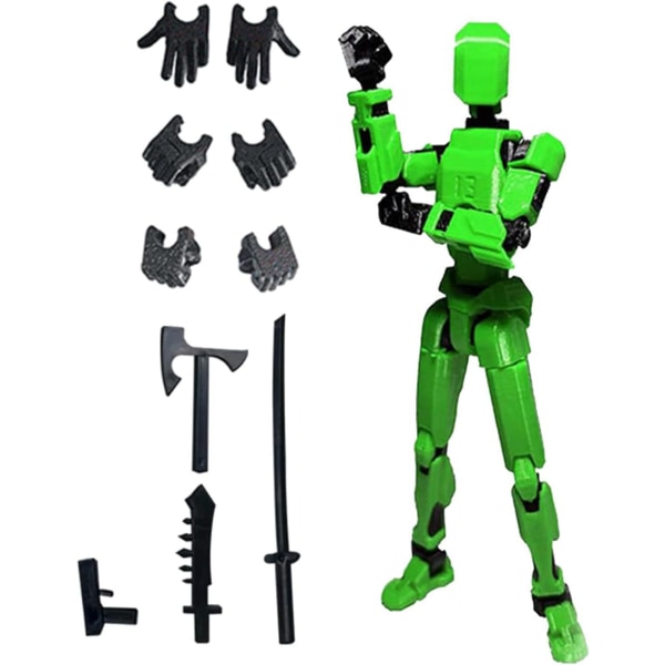 T13 Action Figure, Titan 13 Action Figure, Robot Action Figure, 3D Printed Action[HK] green