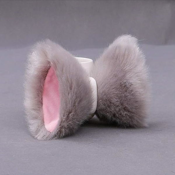 Cat Ear Pannband Katt Pannband Kostym Håraccessoarer för kvinnor Flickor Fest Halloween Födelsedag Cosplay（Klämma+grå Rosa）